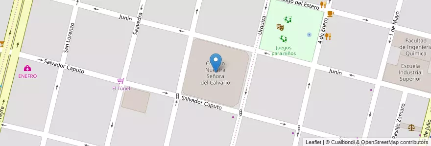 Mapa de ubicacion de Colegio Nuestra Señora del Calvario en アルゼンチン, サンタフェ州, Departamento La Capital, Santa Fe Capital, Santa Fe.
