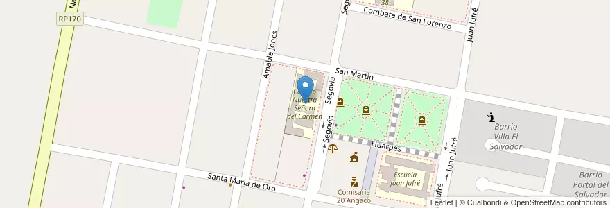 Mapa de ubicacion de Colegio Nuestra Señora del Carmen en Argentinië, San Juan, Chili, Angaco.