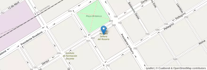 Mapa de ubicacion de Colegio Nuestra Señora del Rosario en Argentina, Buenos Aires, Partido De Trenque Lauquen, Cuartel Chacras De Trenque Lauquen, Trenque Lauquen.