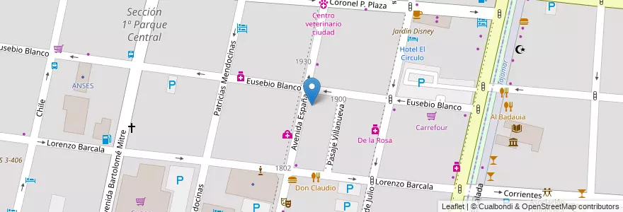 Mapa de ubicacion de Colegio Pablo Besson NP27 en Argentina, Cile, Mendoza, Departamento Capital, Ciudad De Mendoza.