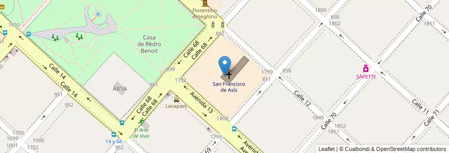 Mapa de ubicacion de Colegio Padre Castañeda, Casco Urbano en Аргентина, Буэнос-Айрес, Partido De La Plata, La Plata.
