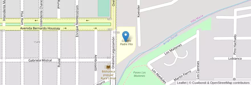 Mapa de ubicacion de Colegio Padre Fito en アルゼンチン, チリ, ネウケン州, Departamento Confluencia, Municipio De Neuquén, Neuquén.