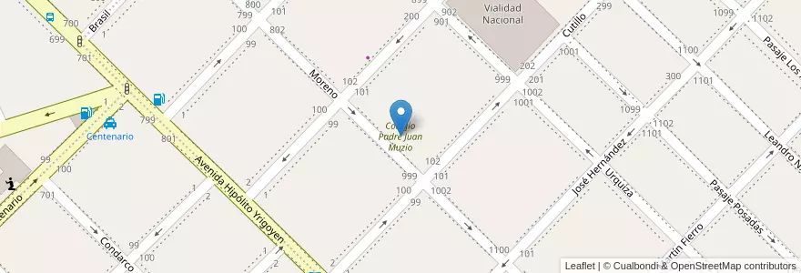 Mapa de ubicacion de Colegio Padre Juan Muzio en Аргентина, Чубут, Трелью, Departamento Rawson.