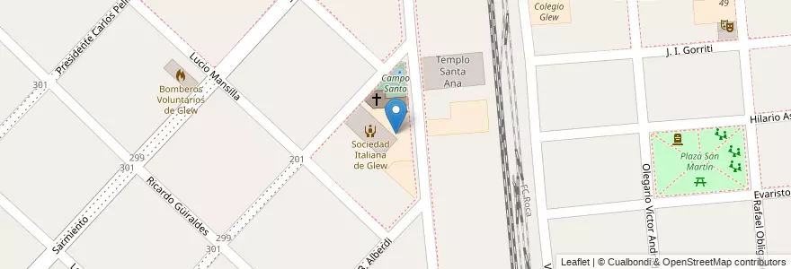 Mapa de ubicacion de Colegio Parroquial Santa Ana en آرژانتین, استان بوئنوس آیرس, Partido De Almirante Brown, Glew.