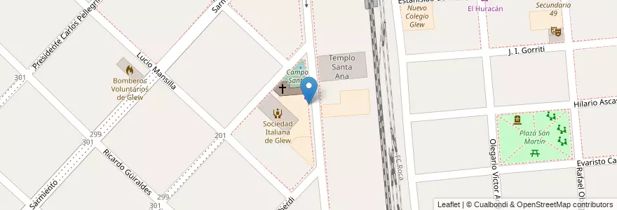 Mapa de ubicacion de Colegio Parroquial Santa Ana en Аргентина, Буэнос-Айрес, Partido De Almirante Brown, Glew.