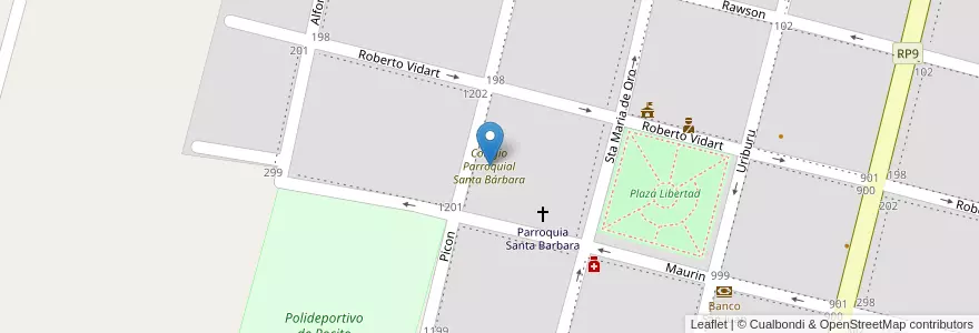 Mapa de ubicacion de Colegio Parroquial Santa Bárbara en الأرجنتين, سان خوان, تشيلي, Pocito.