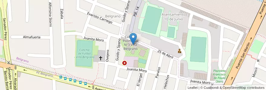 Mapa de ubicacion de Colegio Polimodal Nº3 Villa Belgrano en 아르헨티나, Jujuy, Departamento Doctor Manuel Belgrano, Municipio De San Salvador De Jujuy.