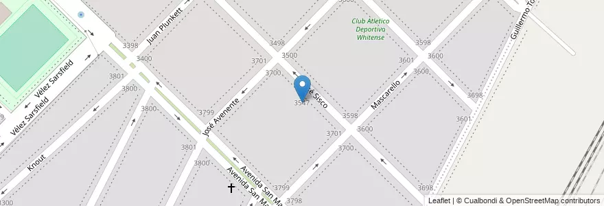 Mapa de ubicacion de Colegio Presidente Sarmiento en Argentina, Buenos Aires, Partido De Bahía Blanca, Ingeniero White.