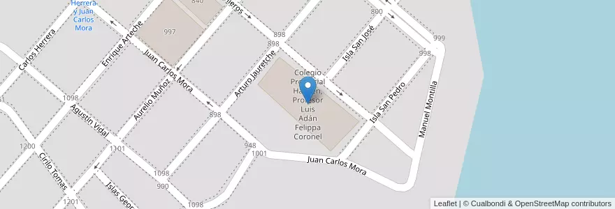Mapa de ubicacion de Colegio Provincial Haspen, Profesor Luis Adán Felippa Coronel en Argentina, Terra Do Fogo, Chile, Río Grande, Departamento Río Grande.
