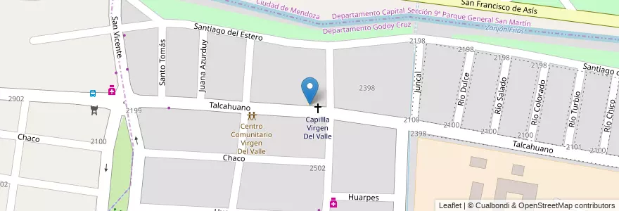 Mapa de ubicacion de Colegio PS82 Padre J. Müllner en アルゼンチン, メンドーサ州, チリ, Godoy Cruz, Departamento Capital, Distrito Ciudad De Godoy Cruz, Ciudad De Mendoza.