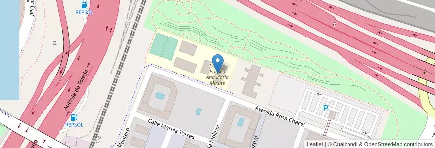 Mapa de ubicacion de Colegio Público Ana María Matute en Spain, Community Of Madrid, Community Of Madrid, Área Metropolitana De Madrid Y Corredor Del Henares, Getafe.