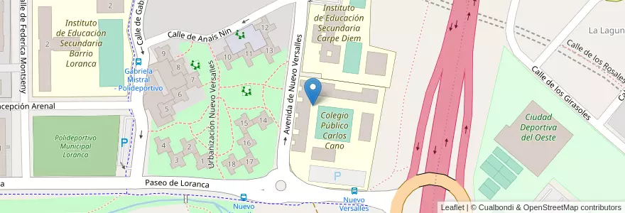 Mapa de ubicacion de Colegio Público Carlos Cano en اسپانیا, بخش خودمختار مادرید, بخش خودمختار مادرید, Área Metropolitana De Madrid Y Corredor Del Henares, Fuenlabrada.