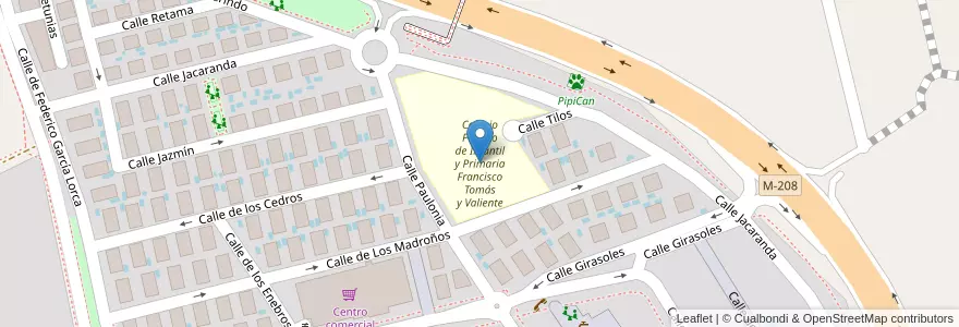 Mapa de ubicacion de Colegio Público de Infantil y Primaria Francisco Tomás y Valiente en Spain, Community Of Madrid, Community Of Madrid, Cuenca Del Henares, Velilla De San Antonio.