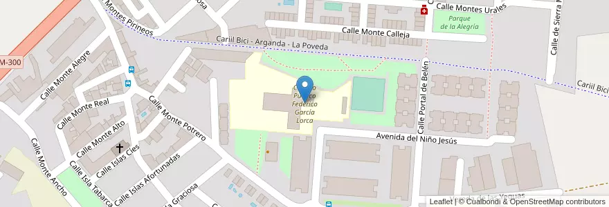 Mapa de ubicacion de Colegio Público Federico García Lorca en スペイン, マドリード州, Comunidad De Madrid, Cuenca Del Henares, Arganda Del Rey.