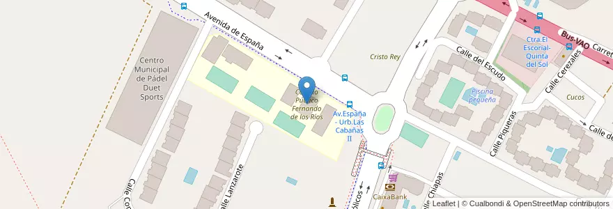Mapa de ubicacion de Colegio Público Fernando de los Ríos en إسبانيا, منطقة مدريد, منطقة مدريد, Área Metropolitana De Madrid Y Corredor Del Henares, Las Rozas De Madrid.