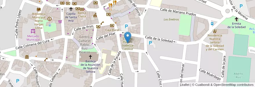 Mapa de ubicacion de Colegio Público Isabel La Católica en إسبانيا, منطقة مدريد, منطقة مدريد, Cuenca Alta Del Manzanares, Colmenar Viejo.