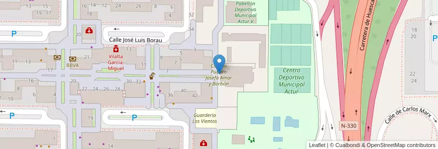 Mapa de ubicacion de Colegio Público Josefa Amar y Borbón en Spain, Aragon, Zaragoza, Zaragoza, Zaragoza.