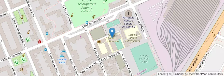 Mapa de ubicacion de Colegio Público La Alameda en Spagna, Comunidad De Madrid, Comunidad De Madrid, Área Metropolitana De Madrid Y Corredor Del Henares, Madrid.