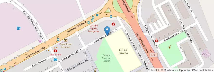 Mapa de ubicacion de Colegio Publico La Estrella en 스페인, Aragón, 사라고사, Zaragoza, 사라고사.