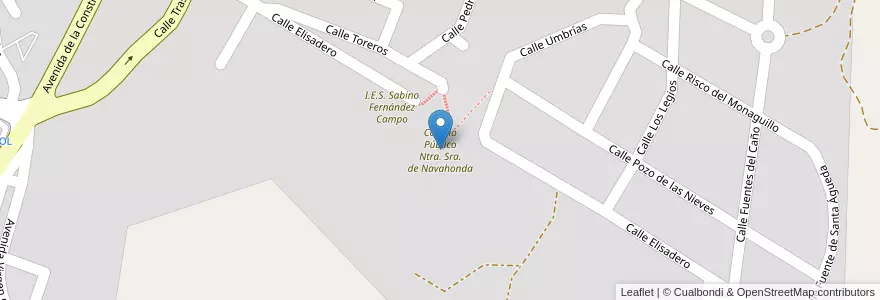 Mapa de ubicacion de Colegio Público Ntra. Sra. de Navahonda en 西班牙, Comunidad De Madrid, Comunidad De Madrid, Sierra Oeste, Robledo De Chavela.