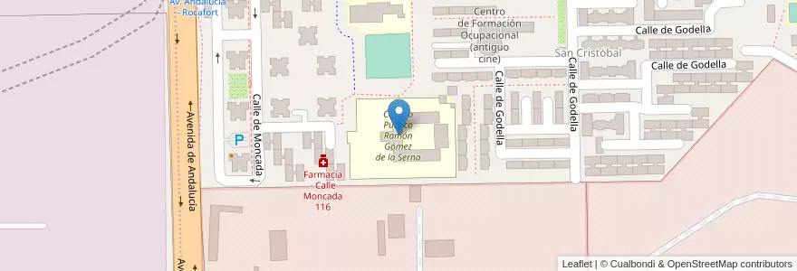 Mapa de ubicacion de Colegio Público Ramón Gómez de la Serna en 스페인, Comunidad De Madrid, Comunidad De Madrid, Área Metropolitana De Madrid Y Corredor Del Henares, 마드리드.