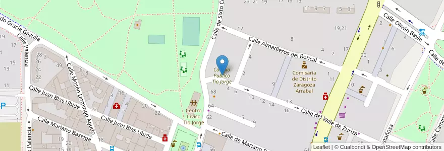 Mapa de ubicacion de Colegio Publico Tio Jorge en اسپانیا, Aragón, ساراگوسا, Zaragoza, ساراگوسا.