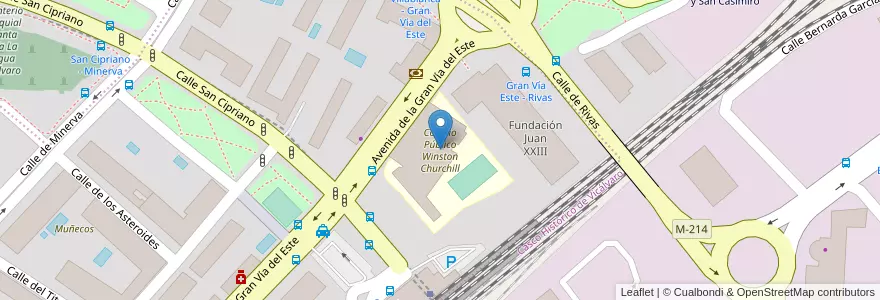 Mapa de ubicacion de Colegio Público Winston Churchill en スペイン, マドリード州, Comunidad De Madrid, Área Metropolitana De Madrid Y Corredor Del Henares, Madrid.