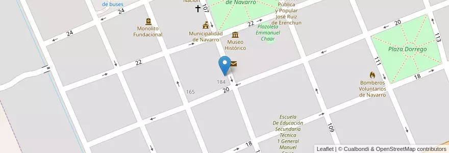 Mapa de ubicacion de Colegio Reconocido San José en الأرجنتين, بوينس آيرس, Partido De Navarro, Navarro.