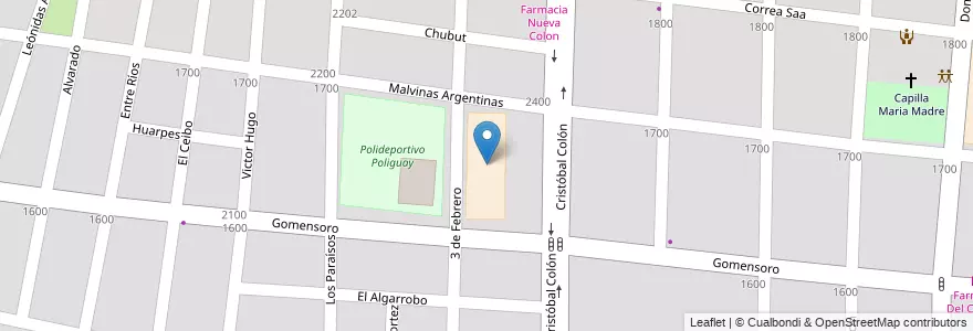 Mapa de ubicacion de Colegio S105 Nuestra Señora de la Consolata en 아르헨티나, 칠레, Mendoza, Departamento Guaymallén, Distrito Belgrano.