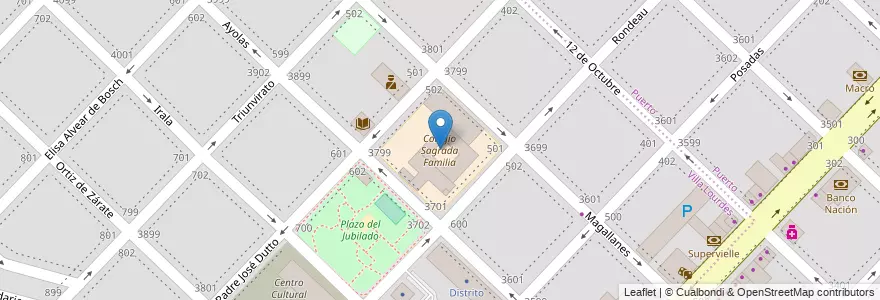 Mapa de ubicacion de Colegio Sagrada Familia en Argentina, Buenos Aires, Partido De General Pueyrredón, Mar Del Plata.