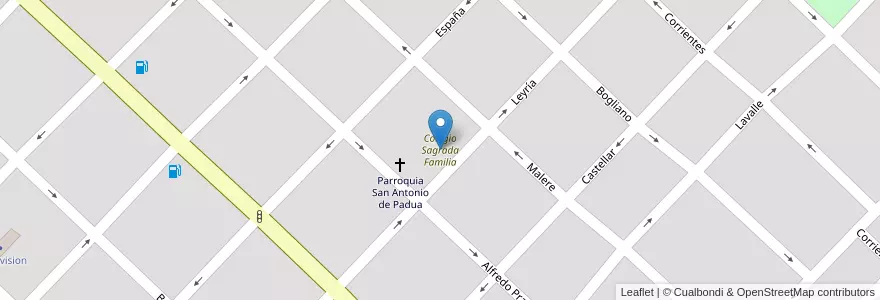 Mapa de ubicacion de Colegio Sagrada Familia en Argentina, Buenos Aires, Partido De Azul.