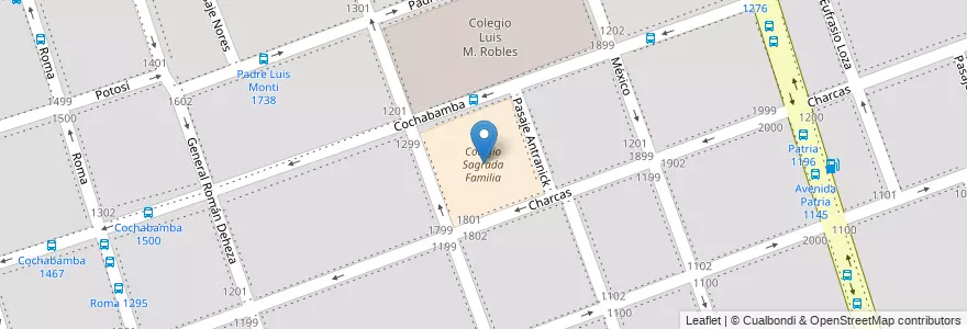 Mapa de ubicacion de Colegio Sagrada Familia en Arjantin, Córdoba, Departamento Capital, Pedanía Capital, Córdoba, Municipio De Córdoba.