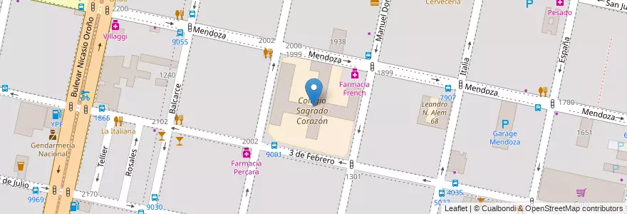 Mapa de ubicacion de Colegio Sagrado Corazón en 阿根廷, Santa Fe, Departamento Rosario, Municipio De Rosario, 罗萨里奥.