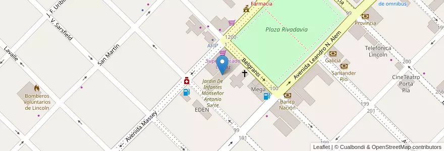 Mapa de ubicacion de Colegio Sagrado Corazón de jesús en Arjantin, Buenos Aires, Partido De Lincoln.