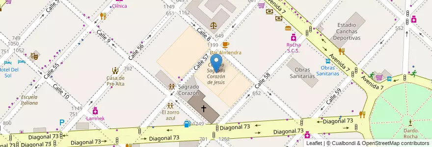 Mapa de ubicacion de Colegio Sagrado Corazón de Jesús, Casco Urbano en Argentinië, Buenos Aires, Partido De La Plata, La Plata.
