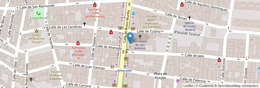 Mapa de ubicacion de Colegio San Antonio en España, Comunidad De Madrid, Comunidad De Madrid, Área Metropolitana De Madrid Y Corredor Del Henares, Madrid.