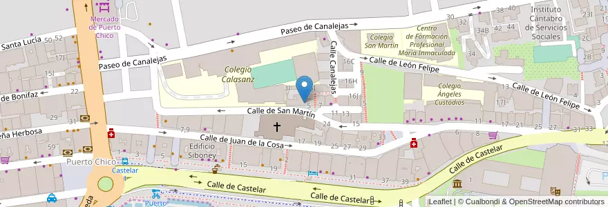 Mapa de ubicacion de Colegio San Antonio en Spanien, Kantabrien, Cantabria, Santander, Santander.