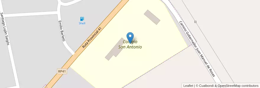 Mapa de ubicacion de Colegio San Antonio en アルゼンチン, ブエノスアイレス州, Partido De San Antonio De Areco, San Antonio De Areco.