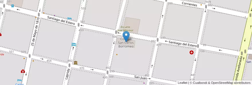 Mapa de ubicacion de Colegio San Carlos Borromeo en 阿根廷, Tucumán, San Miguel De Tucumán, Departamento Capital, San Miguel De Tucumán.