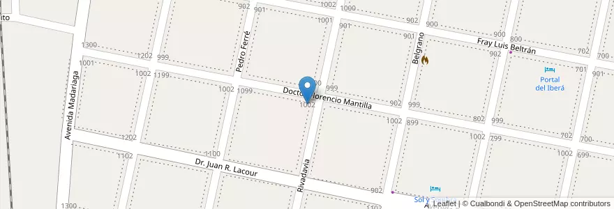 Mapa de ubicacion de Colegio San Carlos en アルゼンチン, コリエンテス州, Departamento Mercedes, Municipio De Mercedes.
