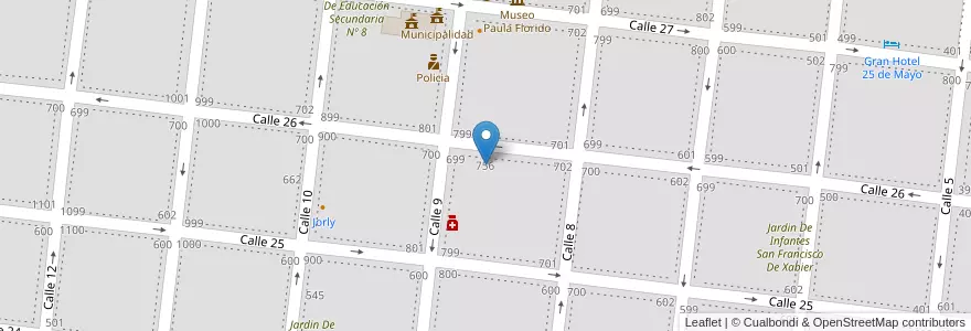 Mapa de ubicacion de Colegio San Fco.De Xabier en Arjantin, Buenos Aires, Partido De Veinticinco De Mayo, Veinticinco De Mayo.