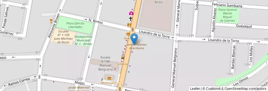 Mapa de ubicacion de Colegio san Fernando en Argentina, Chile, Mendoza, Godoy Cruz, Departamento Godoy Cruz, Distrito Ciudad De Godoy Cruz.