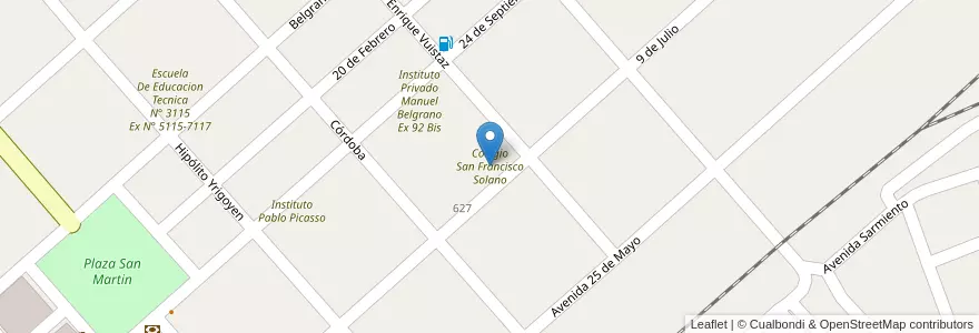 Mapa de ubicacion de Colegio San Francisco Solano en 아르헨티나, Salta, General San Martín, Municipio De Embarcación.