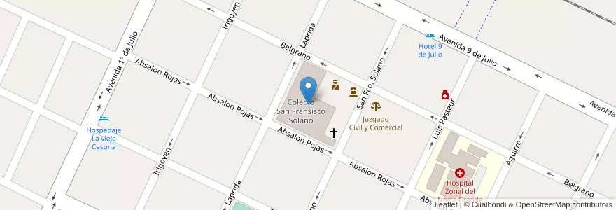 Mapa de ubicacion de Colegio San Fransisco Solano en Argentinien, Santiago Del Estero, Departamento Copo.