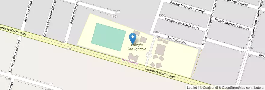 Mapa de ubicacion de Colegio San Ignacio en Argentina, Córdova, Departamento Río Cuarto, Pedanía Río Cuarto, Municipio De Río Cuarto, Río Cuarto.
