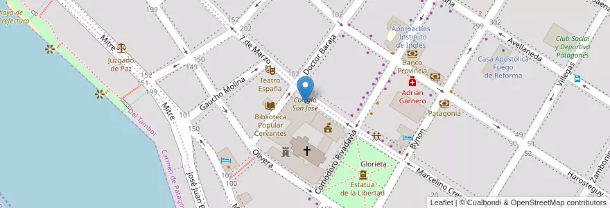 Mapa de ubicacion de Colegio San José en Argentina, Buenos Aires, Partido De Patagones, Carmen De Patagones.