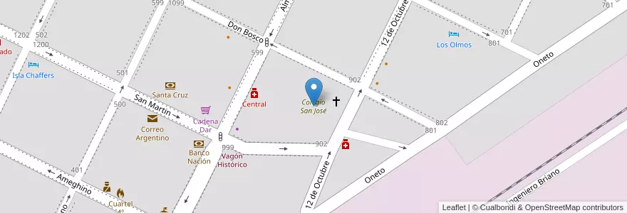Mapa de ubicacion de Colegio San José en الأرجنتين, محافظة سانتا كروز, Deseado, Puerto Deseado, Puerto Deseado.