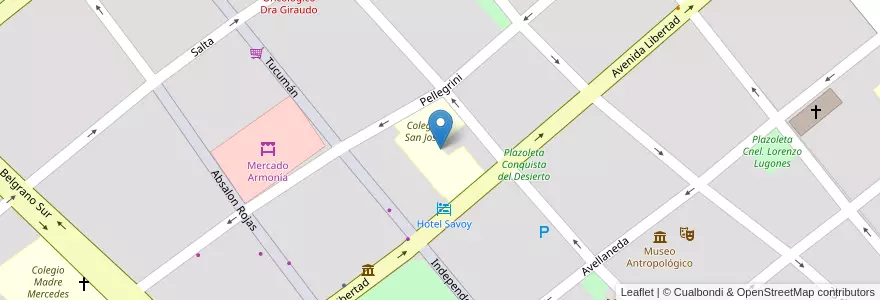 Mapa de ubicacion de Colegio San José en Argentina, Santiago Del Estero, Departamento Capital, Santiago Del Estero.