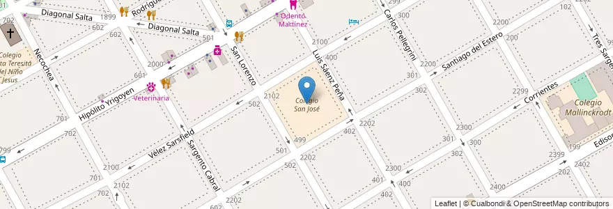 Mapa de ubicacion de Colegio San José en Argentina, Buenos Aires, Partido De San Isidro, Martínez.