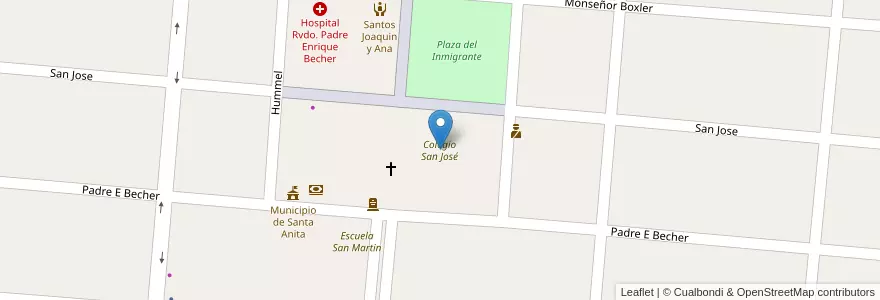 Mapa de ubicacion de Colegio San José en Argentina, Wilayah Entre Ríos, Departamento Uruguay, Distrito Genacito.